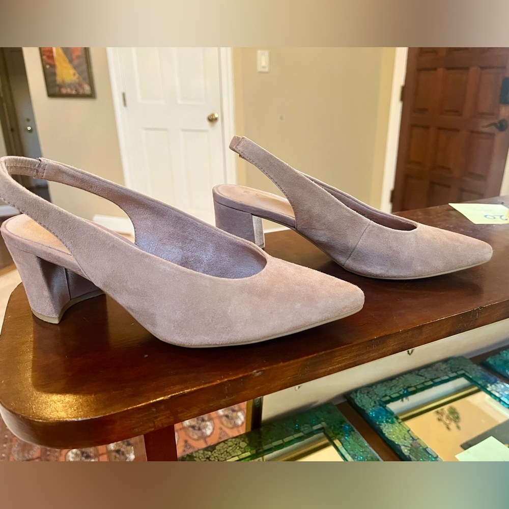 Marco Tozzi German designer Women's Suede Slingback Heels - Light Pink